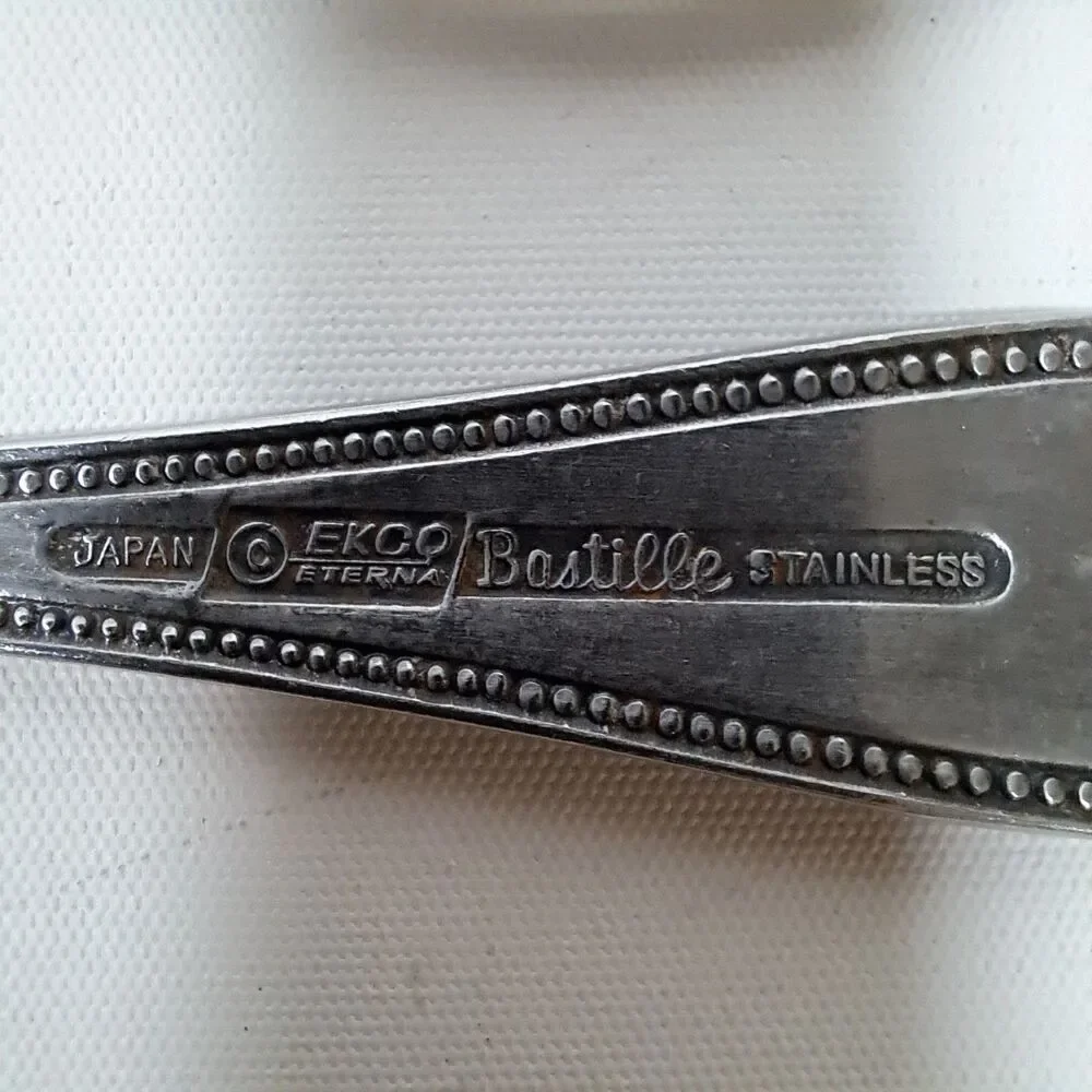 EKCO Eterna Bastille Stainless Lot 2 Spoons Flatware Japan Vintage Replacement